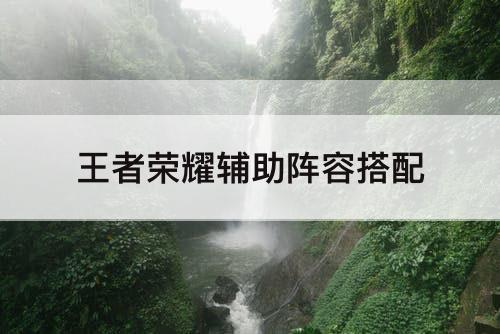 王者荣耀辅助阵容搭配