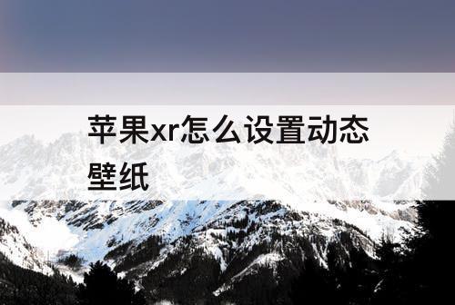 苹果xr怎么设置动态壁纸