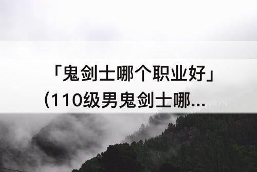 「鬼剑士哪个职业好」(110级男鬼剑士哪个职业好打)