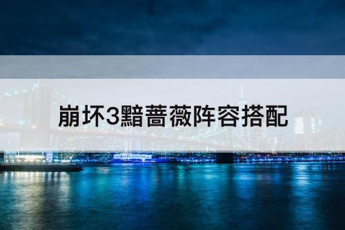 崩坏3黯蔷薇阵容搭配
