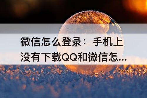 微信怎么登录：手机上没有下载QQ和微信怎么登录金铲铲