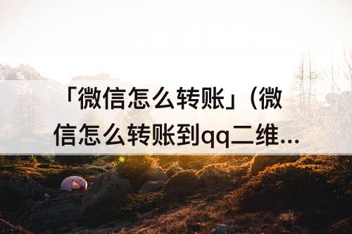 「微信怎么转账」(微信怎么转账到qq二维码)